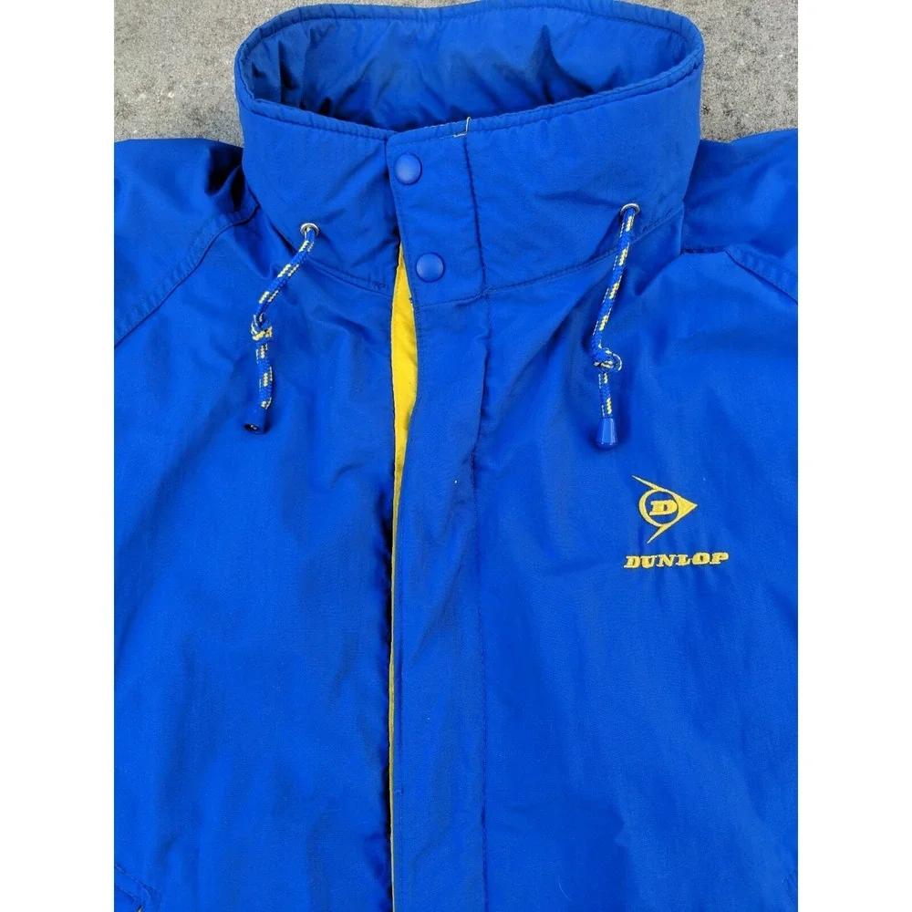 Vintage Swingster‎ Blue Dunlop Tire Full Zip Jacket Size XL Made In USA